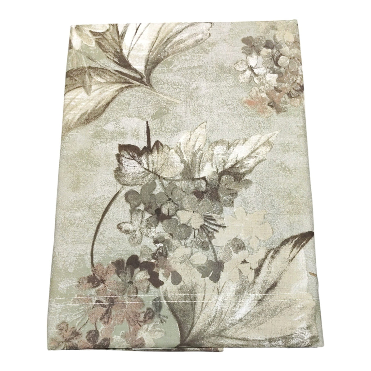 Completo lenzuola Perla verde con stampa floreale e foglie su fondo sfumato