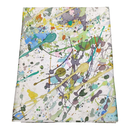 Completo lenzuola matrimoniale Pollock Tag House verde con fantasia astratta multicolore