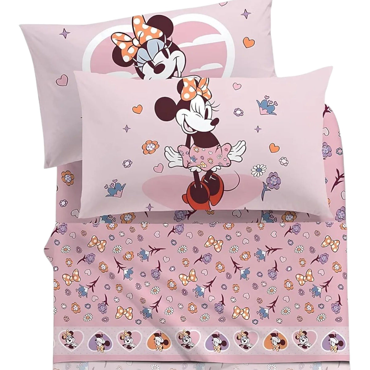 Lenzuola Minnie Disney singolo bambina rosa per cameretta