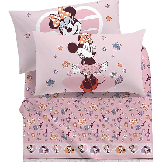 Lenzuola Minnie Disney singolo bambina rosa per cameretta