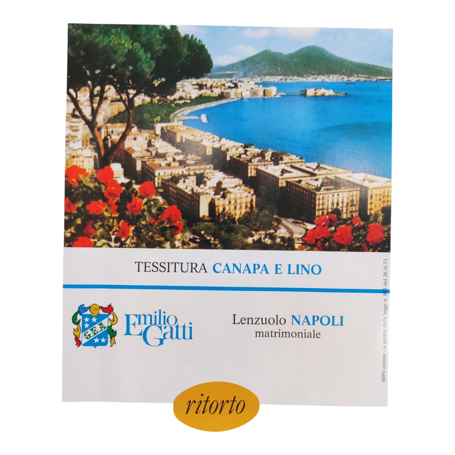 Taglio lenzuolo scucito Napoli Emilio Gatti 240x270 bianco in 100% cotone per letto matrimoniale