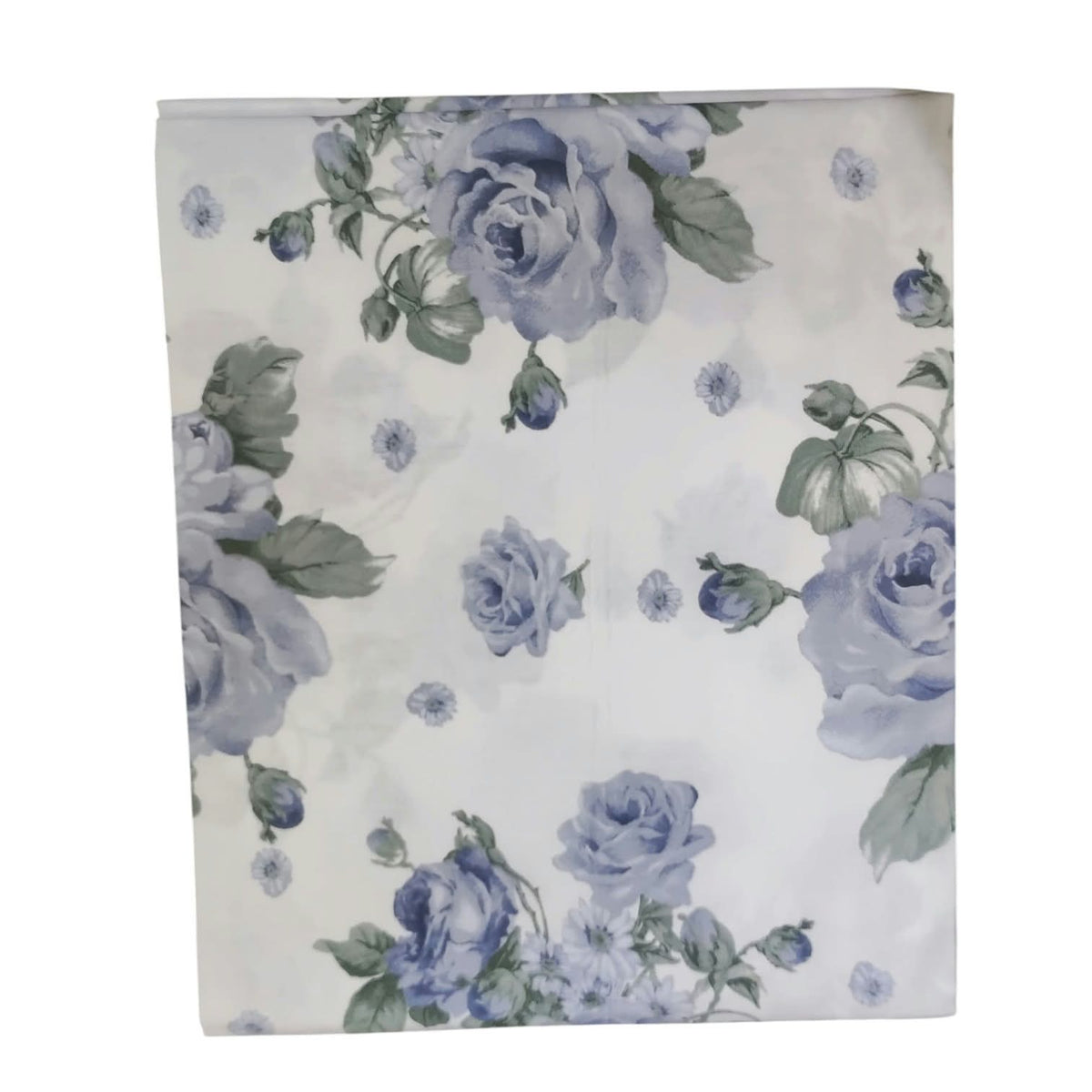 Lenzuolo coperta I.20 Le Isole by DEA in percalle di cotone con rose azzurre e lilla