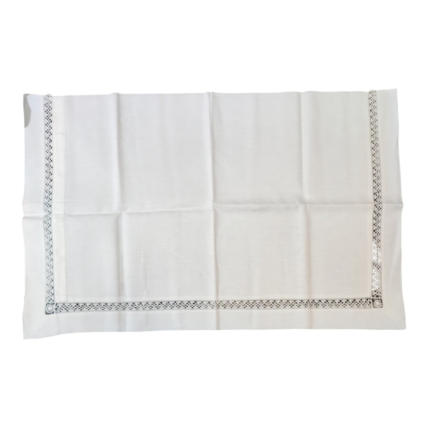 Lenzuolo Matrimoniale Bellavia Home G3LZM in Lino Bianco Ricamato