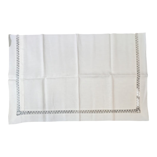 Lenzuolo Matrimoniale Bellavia Home G3LZM in Lino Bianco Ricamato