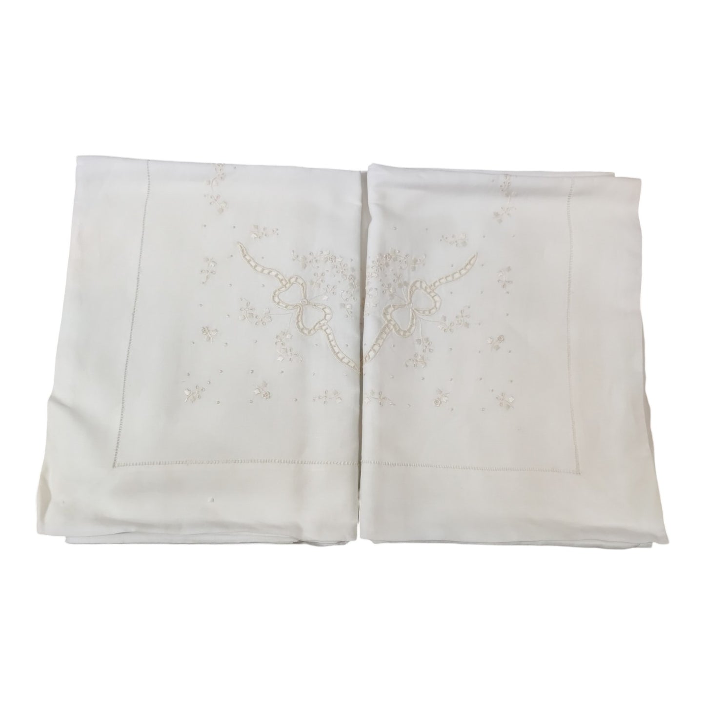 Lenzuolo Matrimoniale Ricamato Bellora 179 Filo Seta Bianco