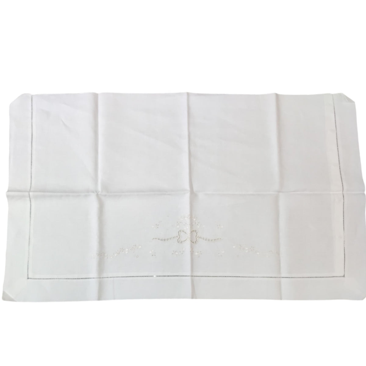 Lenzuolo Matrimoniale Ricamato Bellora 179 Filo Seta Bianco