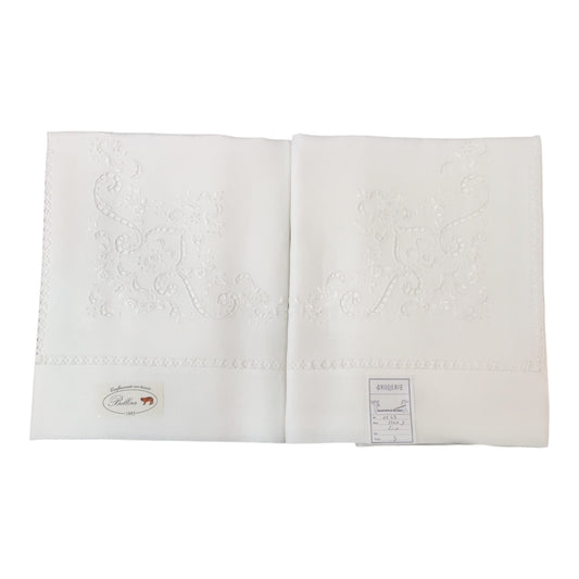Lenzuolo Matrimoniale Lino Bellora Intaglio NB/II47