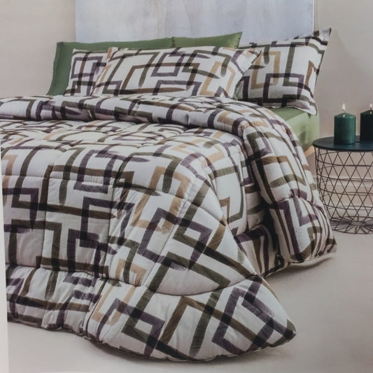 Trapunta Neith Jason matrimoniale con fantasia geometrica su letto