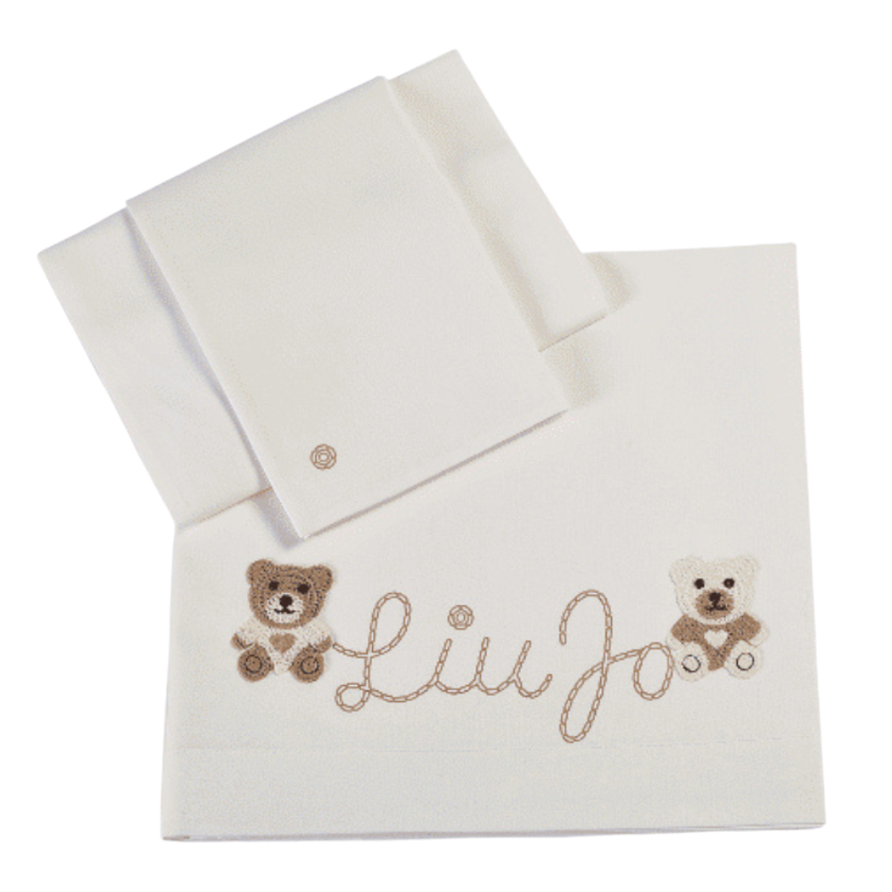 Completo Lenzuola Culla Bear Liu Jo Avorio