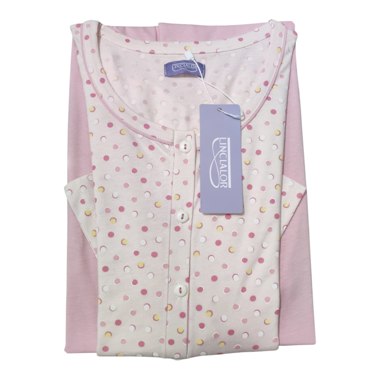 Pigiama Donna Linclalor LR175279 Lungo Mezza Manica Serafino