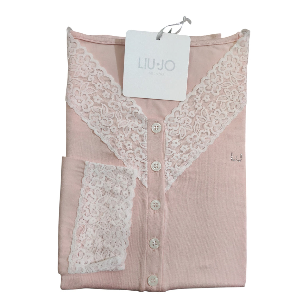 Pigiama donna Liu Jo DL0133 in viscosa con pizzo colore Rosa