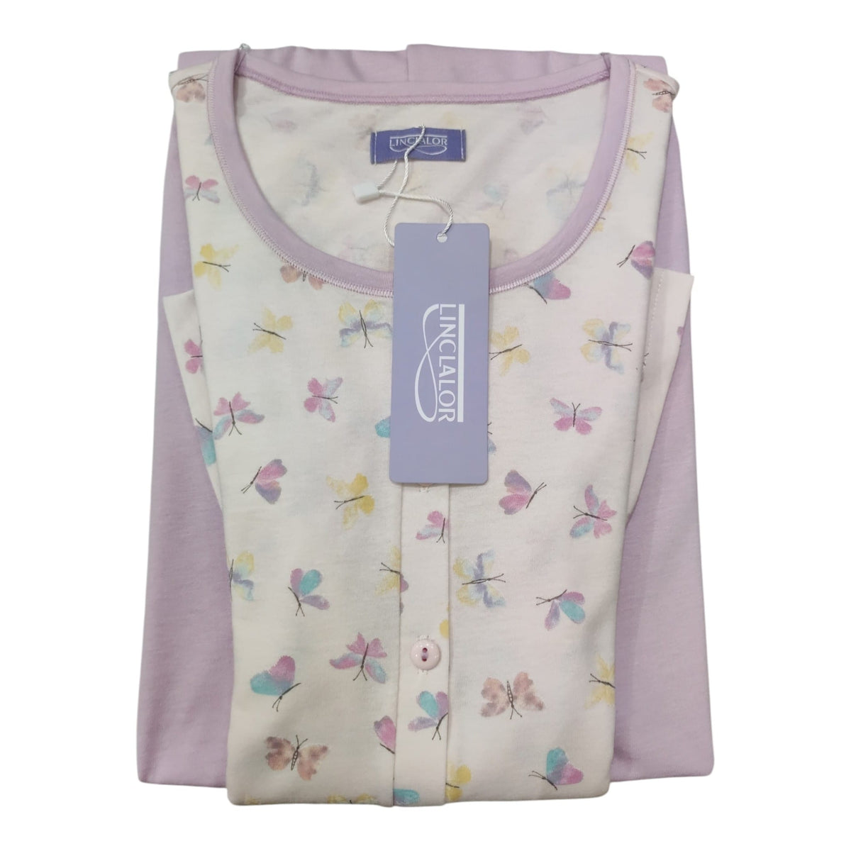Pigiama Donna Linclalor LS175391 Lungo Mezza Manica Serafino