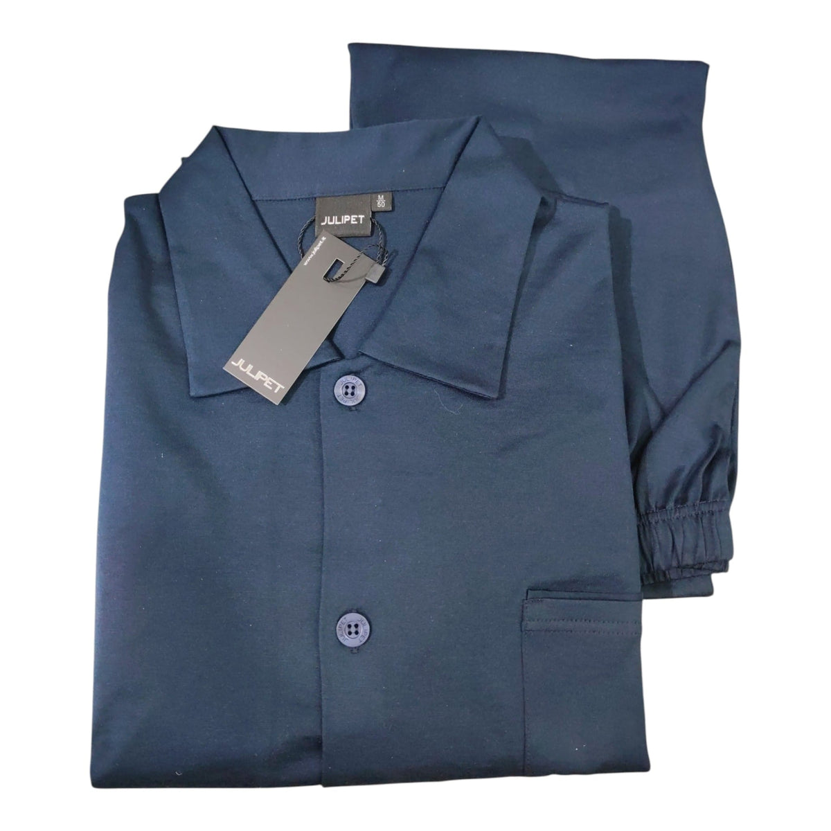 Pigiama uomo Julipet JAL183 Lagonero blu aperto in 100% cotone