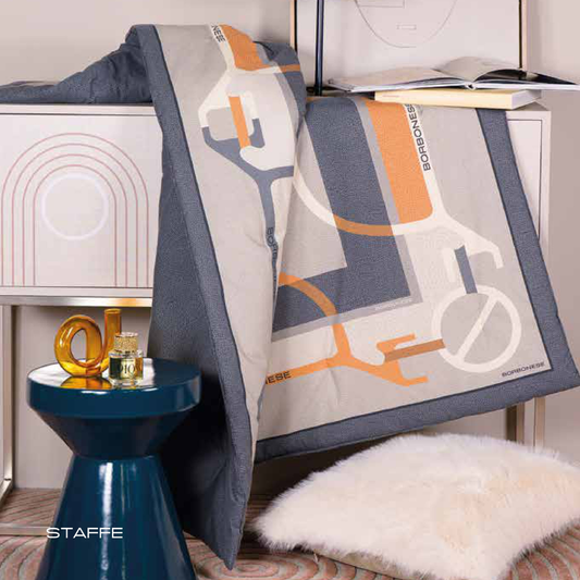 Plaid Borbonese Staffe Matita ambientato nel living