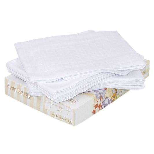 Set 6 Quadrati Neonato in Cotone Garzato Anna Bassetti