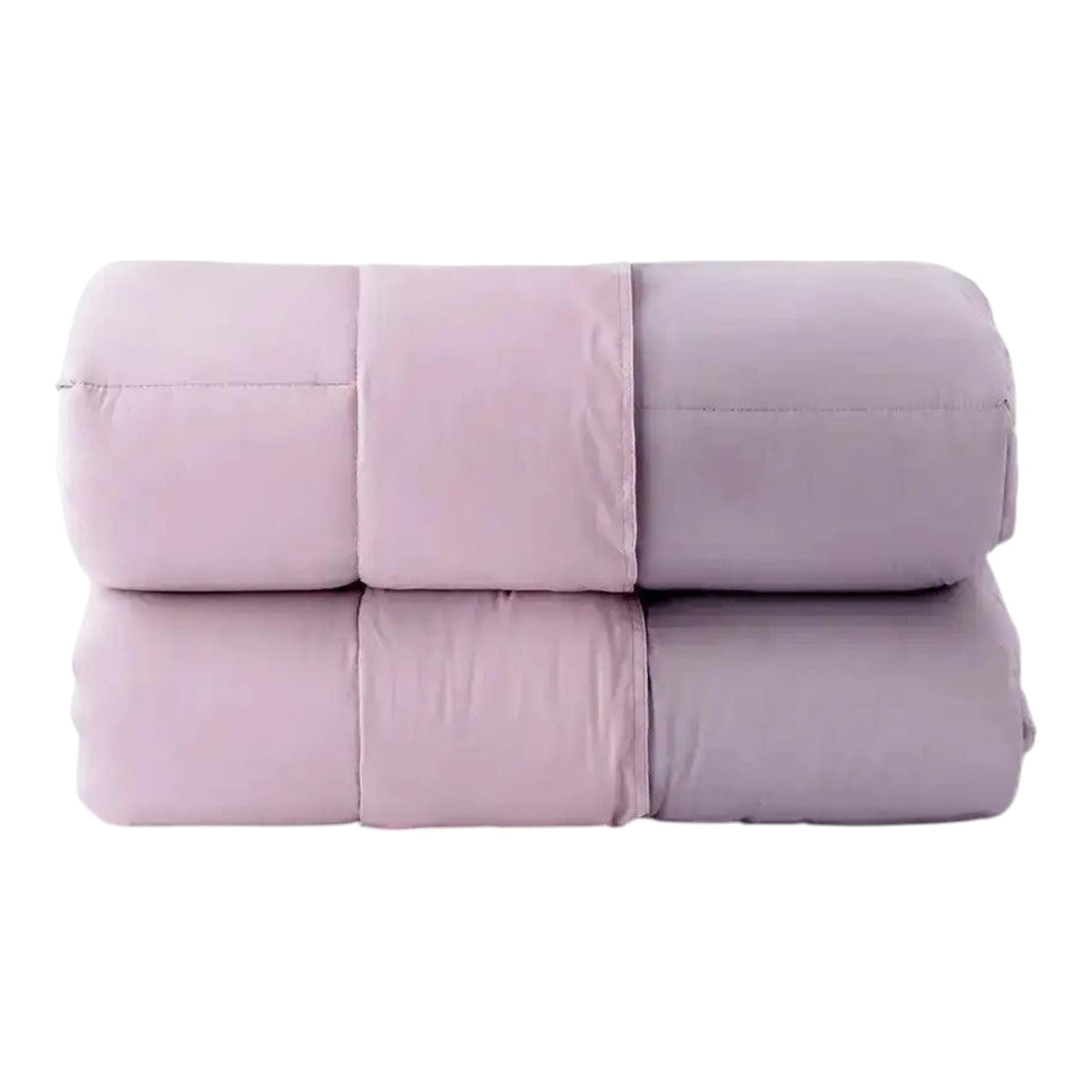 Trapunta Riviera Paint Malva/Rosa antico ripiegata con cuciture e secondo lato visibili