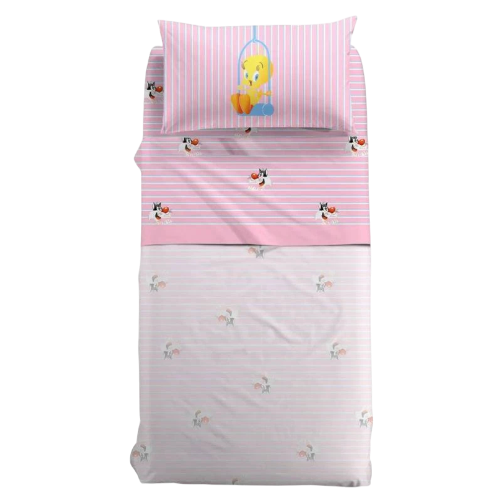 Completo Singolo I Love Tweety Looney Tunes Caleffi in cotone