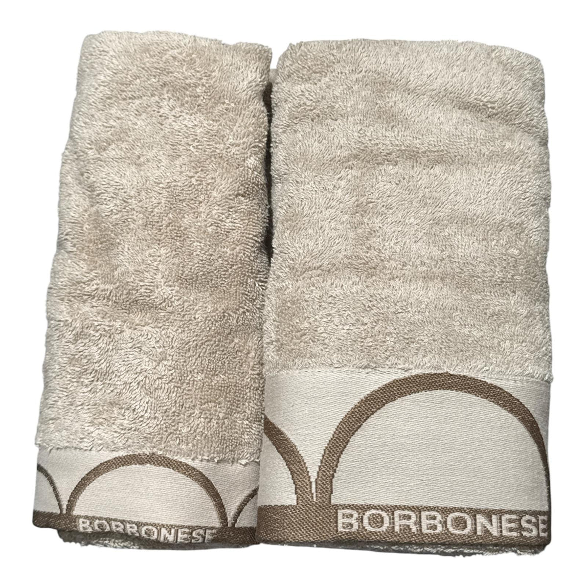Set 2 asciugamani Borbonese Home Relax ecrù, viso 60x100 cm e ospite 40x60 cm