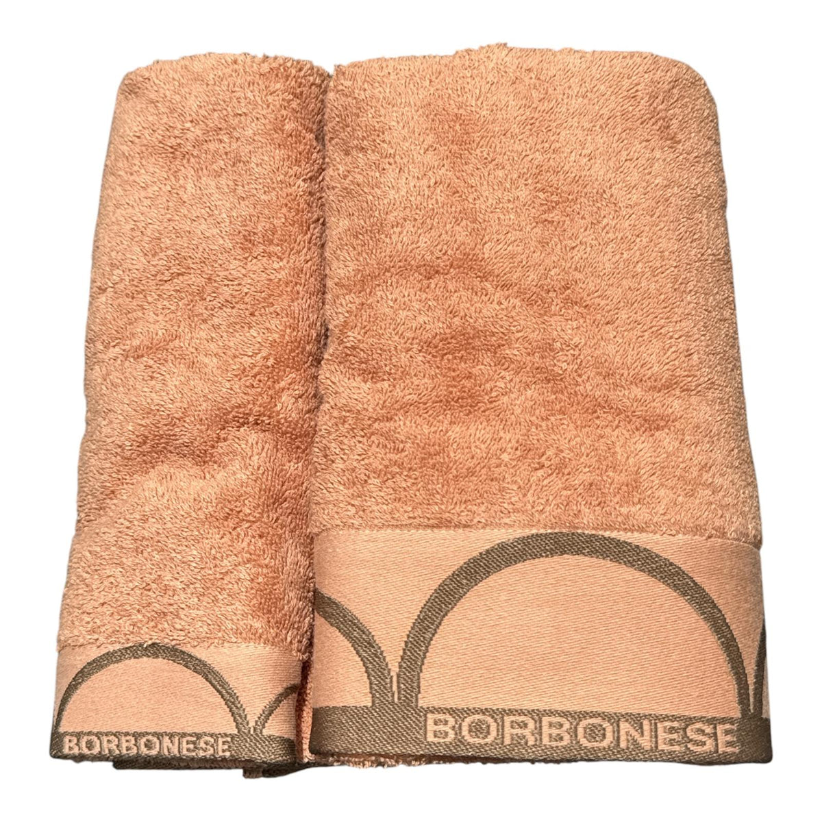 Set 2 asciugamani Relax Borbonese Home pesca con bordo jacquard e logo