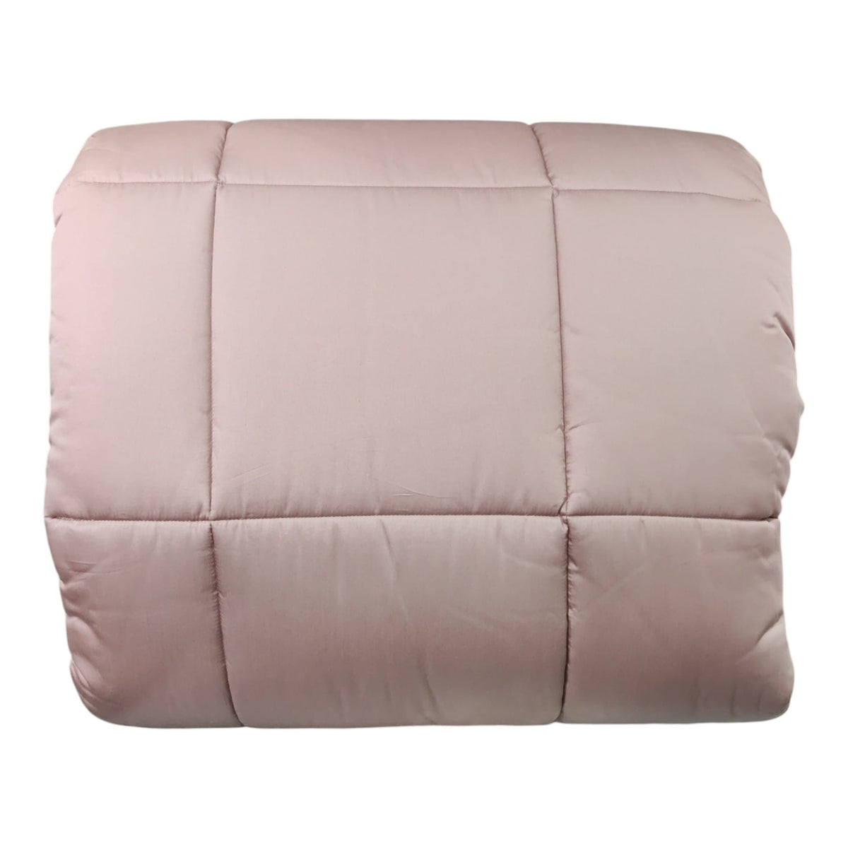 Trapunta Botticelli Dondi Home Blush piegata, con trapuntatura a riquadri