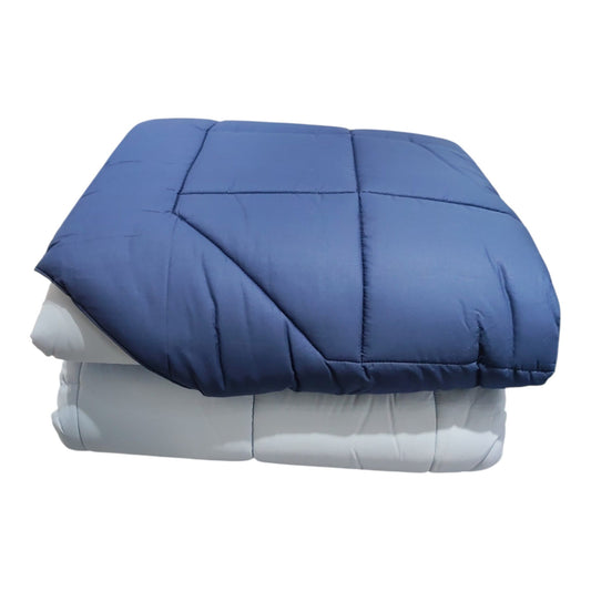 Trapunta matrimoniale Dialogo Fazzini blu reversibile 270x270