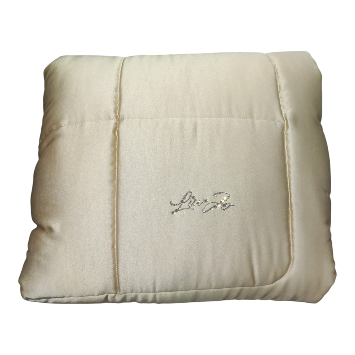 Trapunta Liu Jo Satin LL3218 ripiegata con logo brillante e cuciture a cornici