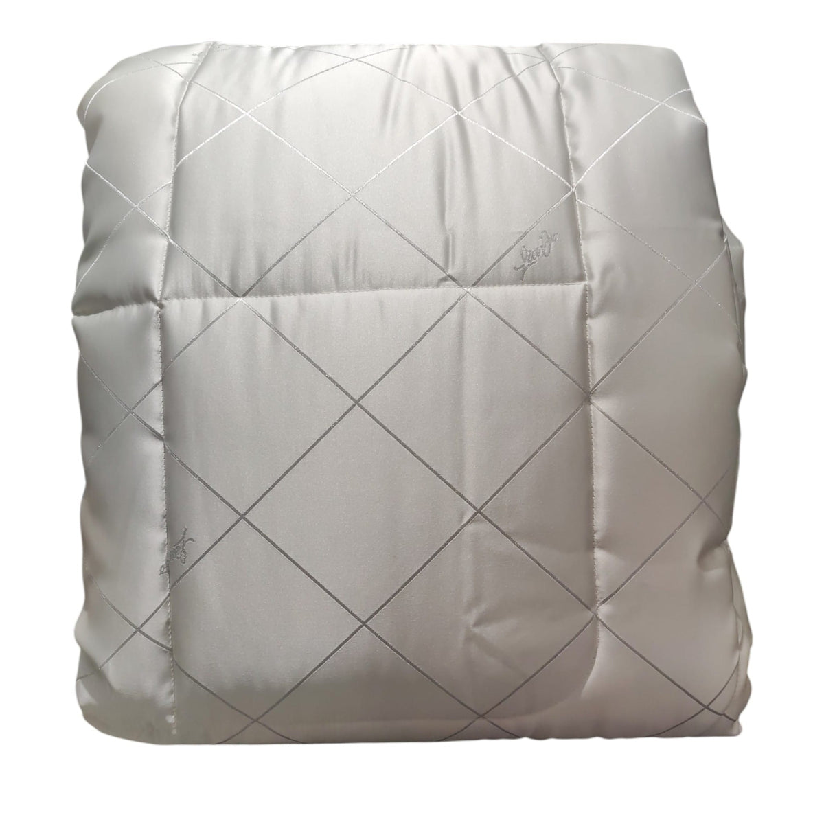 Trapunta matrimoniale Liu Jo Design LL3212 piegata con superficie luminosa e loghi ricamati