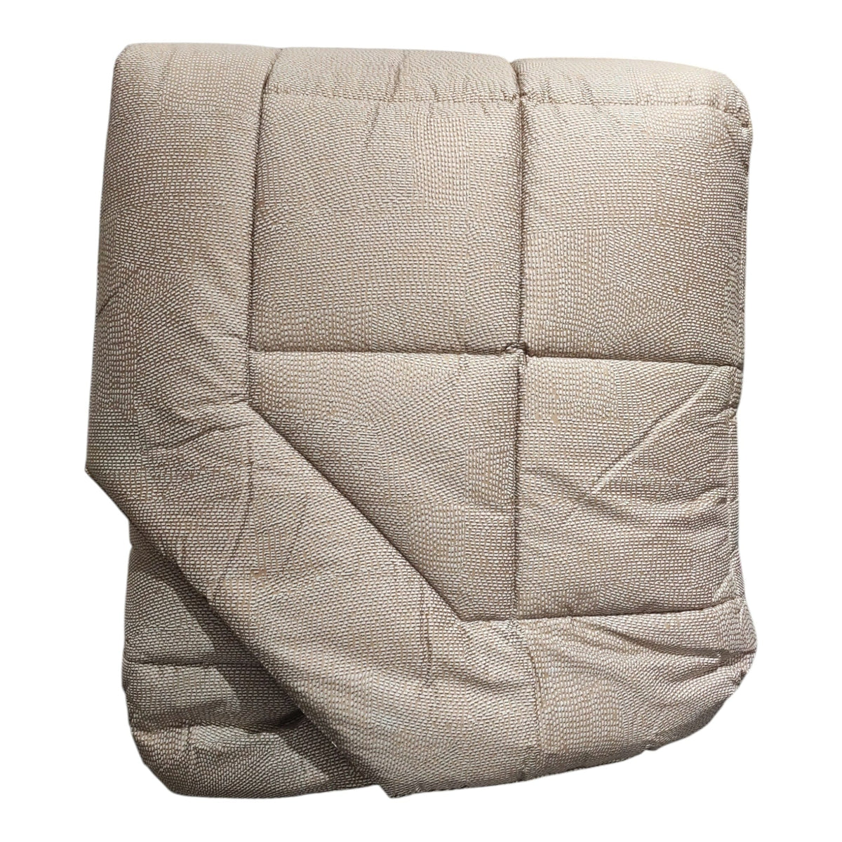 Trapunta matrimoniale Sashiko Fazzini tortora 270x270 in raso di cotone