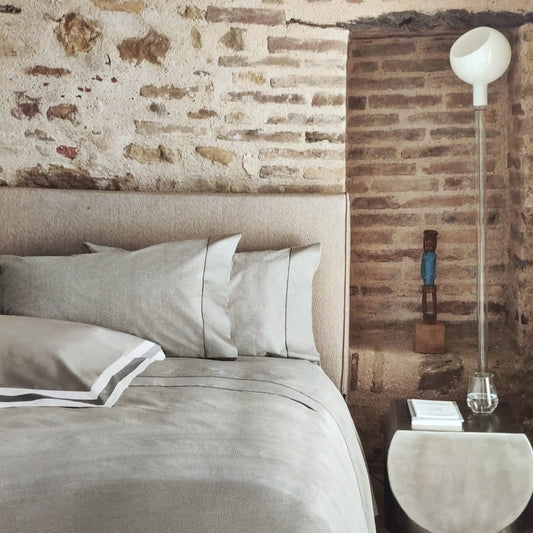 Trapunta matrimoniale Sashiko Fazzini ambientata in camera da letto