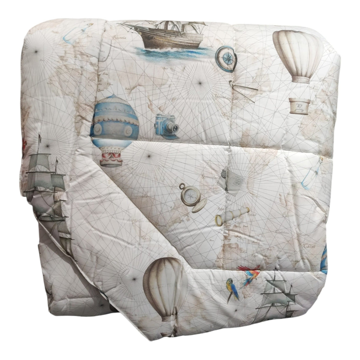 Trapunta singola Magellano Fazzini 180x270 con fantasia viaggio