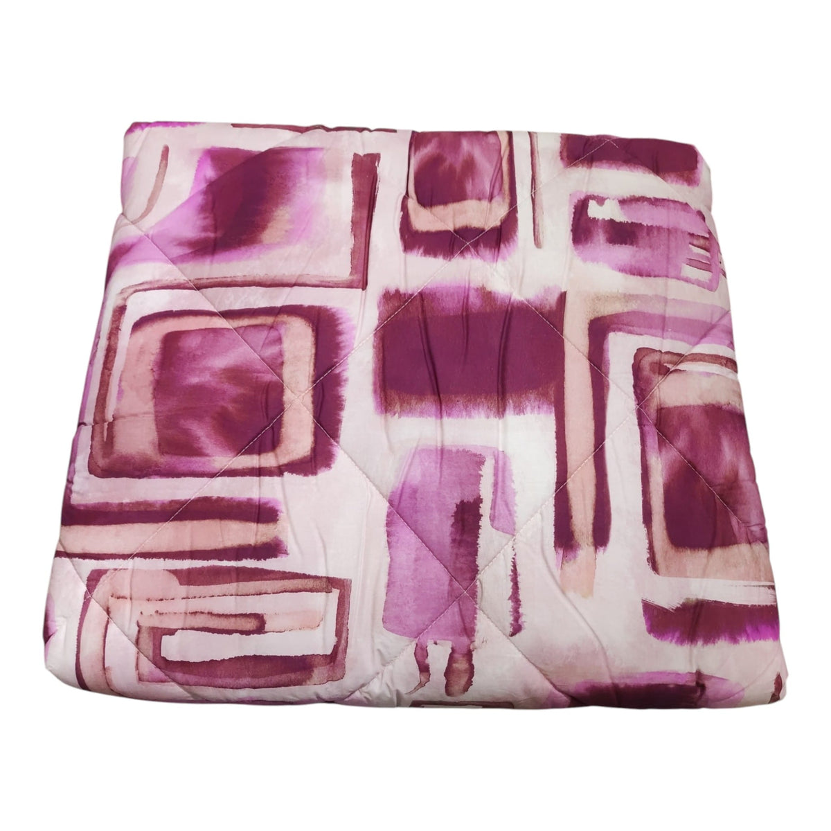 Trapunta singola Olwen Riviera Rosa marsala con stampa geometrica