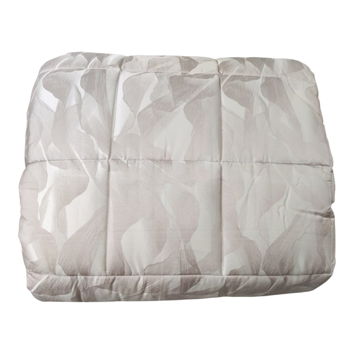 Trapunta Vera Blumarine Home Cipria ripiegata, con motivo botanico e trapuntatura a riquadri